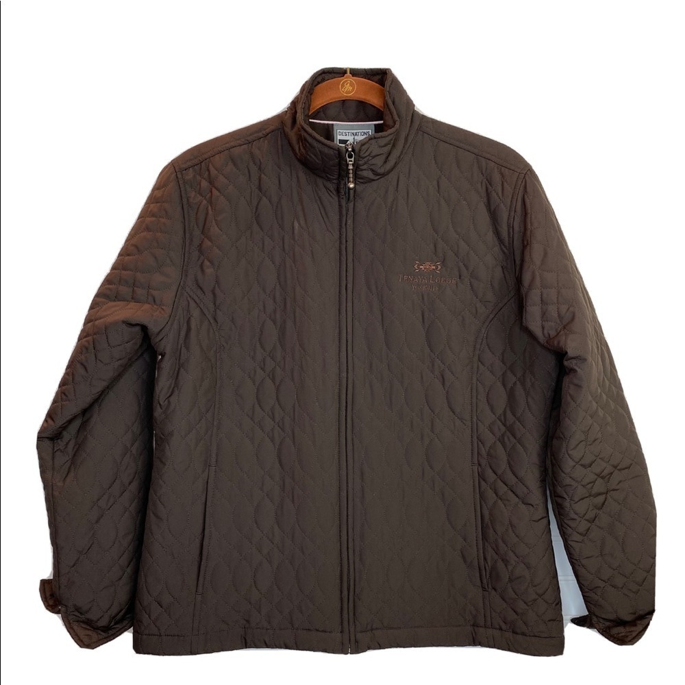 Destinations American Identity Women’s Fluor Full Zip Jacket Brown Sz Medium
